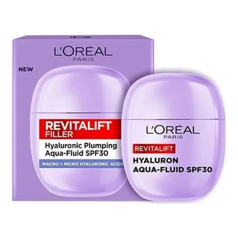 Loreal Paris - תחליב הגנה ולחות לפנים Revitalift Filler לעד 24 שעות של לחות SPF 30 - נפח 40 מ''ל