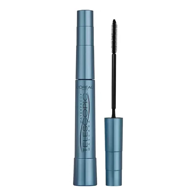 מסקרה טלסקופיק עמידה במים Loreal Paris בגוון שחור - נפח 8 מ''ל