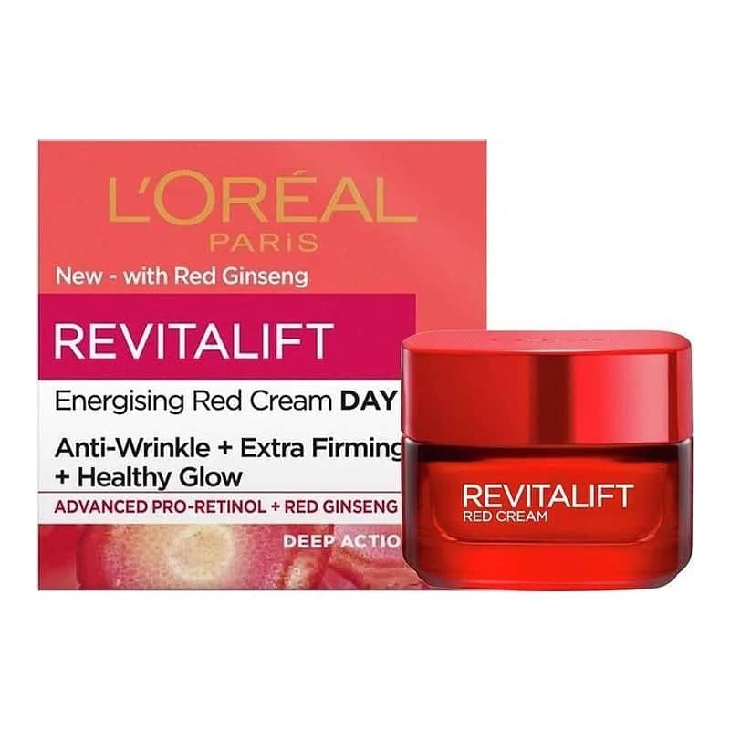 קרם יום אדום Loreal Paris Revitalift בעל אפקט מעורר - נפח 50 מ''ל
