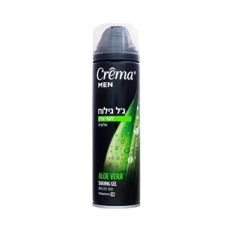 Crema Man - ג'ל גילוח לעור עדין בתוספת אלוורה - נפח 200 מ''ל
