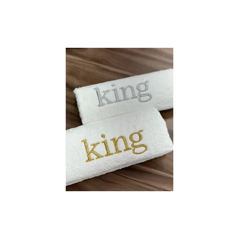 מגבת מגולגלת כיתוב מזל טוב/חתן/כלה/GROOM/KINGQUEEN
