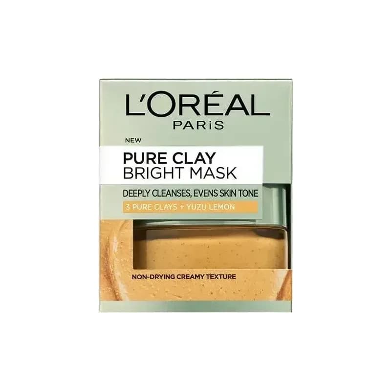 L'OREAL PARIS PURE CLAY מסכת הארה לניקוי וטיהור יסודי ולמראה עור אחיד