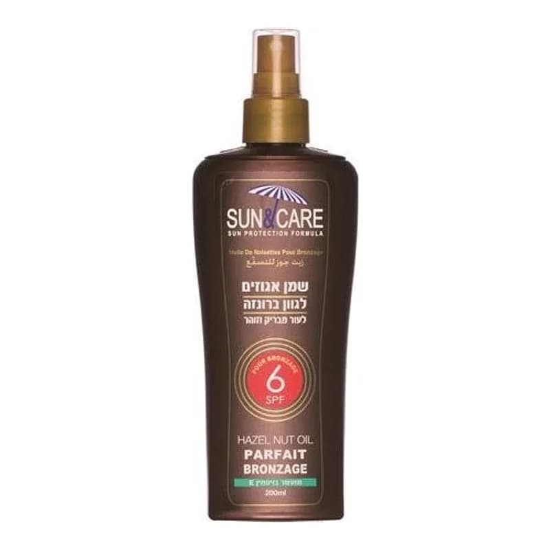 Sun&Care - שמן אגוזים משזף SPF6 - נפח 200 מ''ל