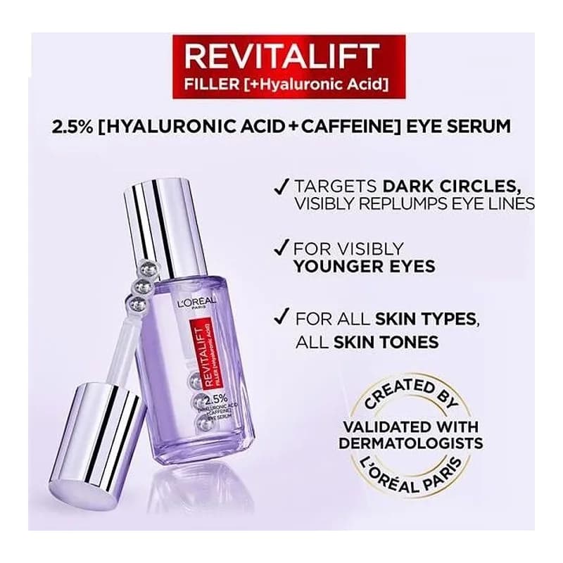 לוריאל רויטליפט פילר סרום עיניים 20מ"ל - LOreal Revitalift Filler ...