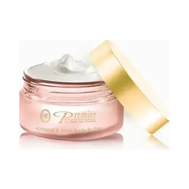 פרמייר ים המלח חמאת גוף שקדים ולוטוס (Premier Dead Sea Almond and Lotus Scent Body Butter) - 175 מ"ל