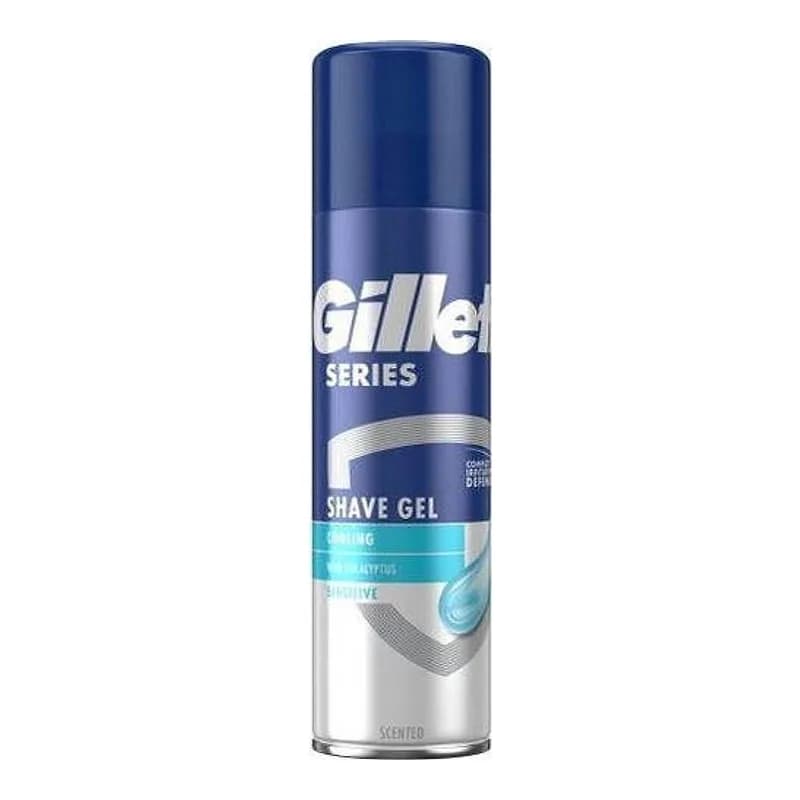ג'ל גילוח Cooling And Sensitive With Eucalyptus מבית Gillette - בנפח 200 מ''ל
