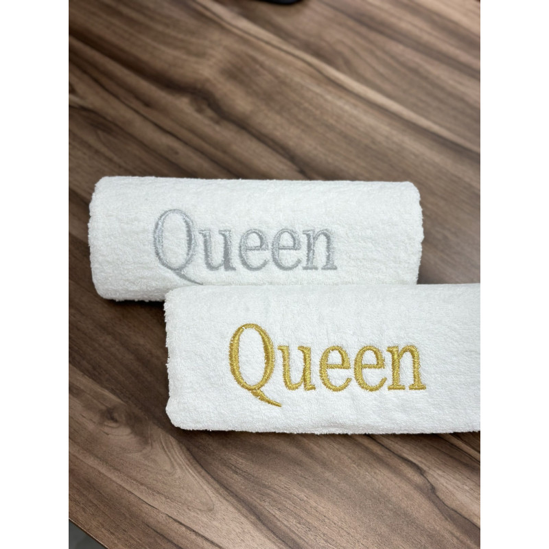 ⁦מגבת מגולגלת כיתוב מזל טוב/חתן/כלה/GROOM/KINGQUEEN⁩ – תמונה ⁦3⁩